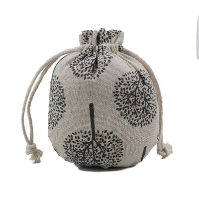 China Recyclable Custom Printing Gift Packaging Pouch Cotton Canvas Drawstring Bag for sale