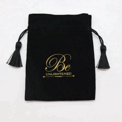 China Wholesale High Quality Recyclable Velvet Jewelry Pouch Black Velvet Pouch Customized Velvet Bag for sale