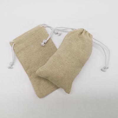 China Recyclable Natural Eco - Friendly Packaging Drawstring Pouchlinen Sachet Bag for sale