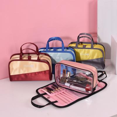 China Lady Waterproof 2 in1 wash bag makeup brushes bag cosmetic clear cosmetic bag with zipper for sale