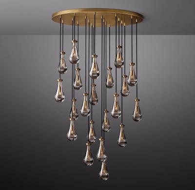 China American Style Luxury Chandelier Lighting Modern Hanging Lights Rain Round Chandelier 47