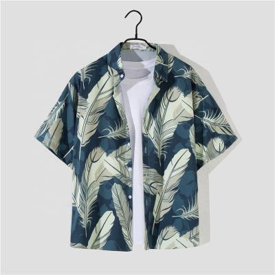 China Factory Price Wholesale Tropical Wind Anti-pilling Daily Leisure Printed Loose Casual Beach Short Sleeve Shirt Men for sale