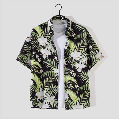 China Anti-pilling 2022 hot sale wholesale tropical daily leisure printed flowers loose casual beach short sleeve shirt men for sale