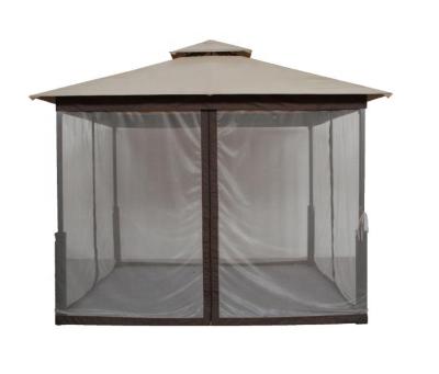 China Modern Outdoor 10' x 10' Outdoor Gazebo with Curtain Zippered Sidewalls, 2-Tier Steel View Gazebo for Patio for sale