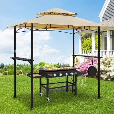 China Household Life Steel Outdoor Garden 8*5 2-Tier Grill Gazebo for sale