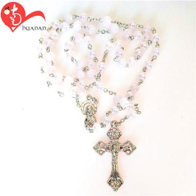 China First Communion Gift Religious Rosary Beads Catholic Cross Crucifix Italian Bead Rosaries Beads Rosary for sale