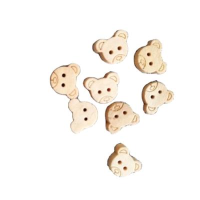 China Best Viable Selling Bear Shape Fancy Wooden Buttons With Two Holes for sale