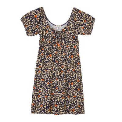 China Floral Anti-Static V-Neck Summer Fashion Breathable Casual Breathable Ladies Short Skirt Loose Dress for sale