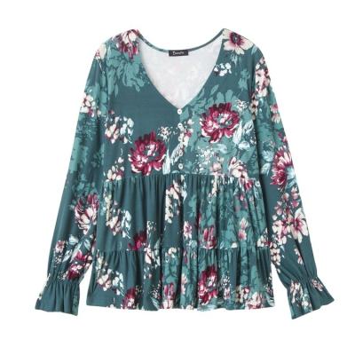 China New Design Women's Summer Anti-Pilling Printed Elegant Casual Plus Size Blouse for sale