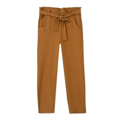 China Wholesale New Design Anti-wrinkle Retro High Waist Women's Loose Straight Leg Pants Korean Version Of Solid Color Long Linen Pants for sale