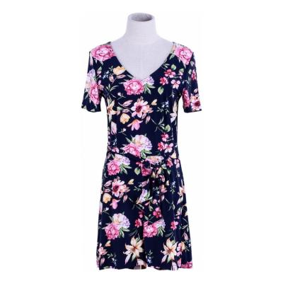 China Supplier Wholesale Anti-pilling V-Neck Knitted Overalls Printed Casual Ladies Breathable Loose Overalls for sale