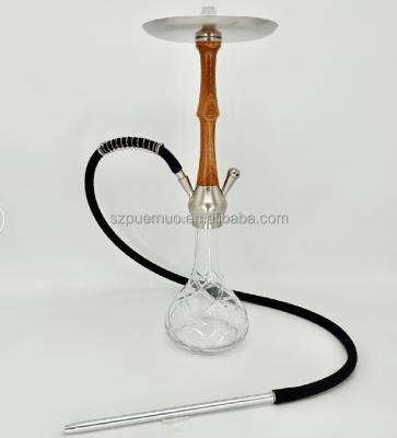 China Luxury Tobacco Pipe Stainless Steel Hookah Set Germany Wooden Hookah New Design Shisha Set for sale