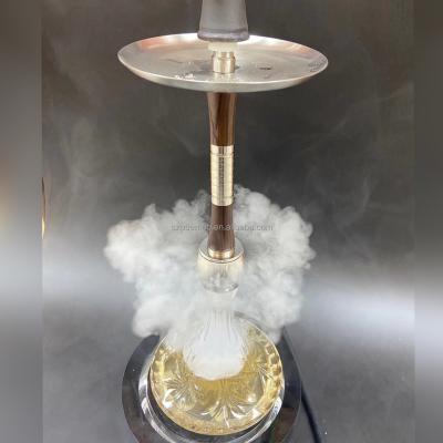 China Tobacco Pipe Hookah Stainless Steel Hookah Shisha Deluxe Wooden Click Technology German Shisha Customized LOGO Acceptable for sale