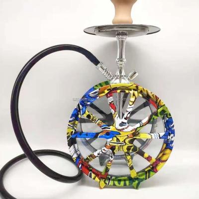 China Tobacco Pipe High End Shisha Wheel Hookah LED Hookah Ocean Acrylic Hookah Set Large for sale