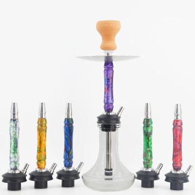 China Portable Tobacco Pipe Mini Resin Stem Glass Jar Hukka Hookah Hookah Set OEM Logo Acceptable for sale