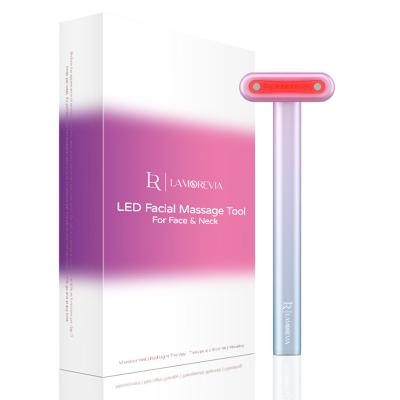 China Wrinkle Remover 4 in 1 Skin Care Mini Electric Led Red Light Vibration Eye Massage Beauty Facial Wand for sale