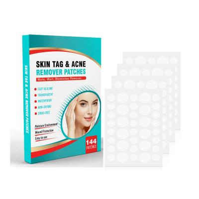 China Make Up 144pcs Invisible Skin Tag Remover Patch Acne Pimple Patch Acne Hydrocolloid Prime Anti-infection Quickly Absorb Skin Care Patch for sale