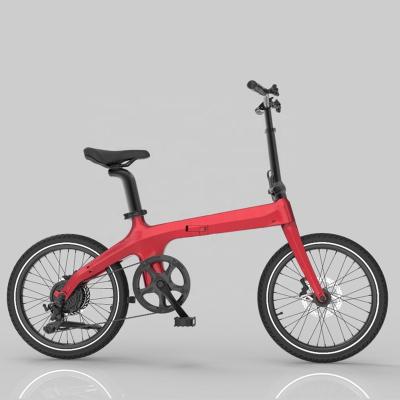 China Carbon fiber 20inch high performance folding electric bicycle e bike 48v 500w with hidden battery for sale