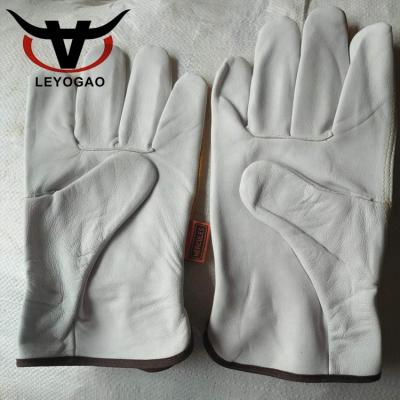 China Durable Full Palm Driver Driving Pigskin Protective Cycling Leather Gloves for sale