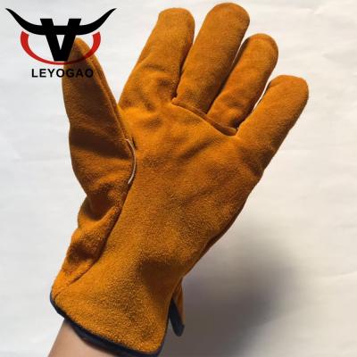 China Full Palm Custom Personalized Daily Used Winter Work Warm Cow Split Leather Gloves for sale