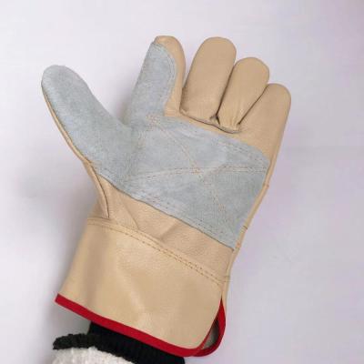 China Wholesale Durable Work Furniture Leather Gloves Skin Resistant Double Palm for sale