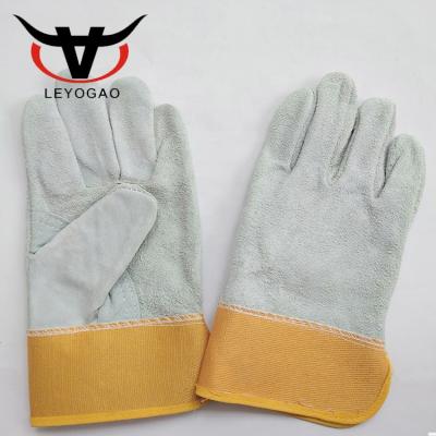 China Luxury Full Palm Style White Leather Short Glove For Mechanic Work for sale