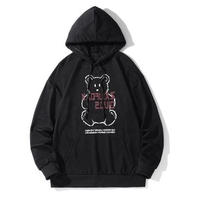 China Anti-Wrinkle Personalized Custom Oversized Print Street Wear Hoodies Small Bear Cardboard Stylish Unisex Hoodie for sale