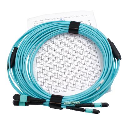 China Data Center OM3/OM4 MPO Connector Patch Tie 12 Fiber MPO Trunk Cable 8/12/24F MTP MPO Cable for sale