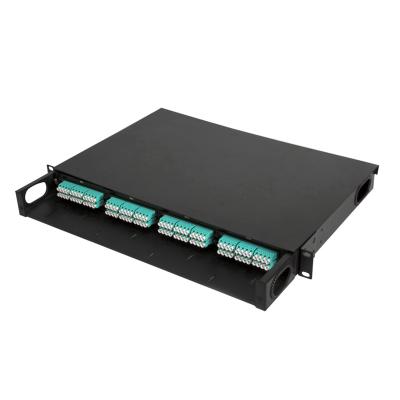 China High Density 1U 19' (Data Center) Rack Mount MPO 144 Patch Panel Fiber 96 Fiber MPO Patch Panel for sale