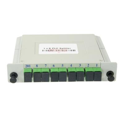 China Plug-in 1:8 Cassette Mini Cassette PLC Splitter SC/APC Fiber Optic Splitter 1x8 for sale