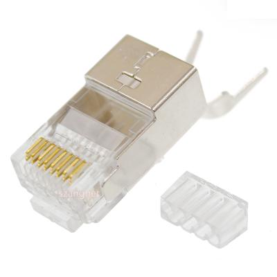 China Networking 1.5mm Wire Hole RJ45 Cat 7 Connector Cat6a Cat7 RJ45 Plug Shielded Socket for sale