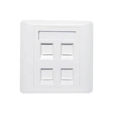 China Networking RJ45 Cat6 Ethernet Wall Plate Face Plate 4 Port RJ45 Trapezoidal Wall Plate for sale