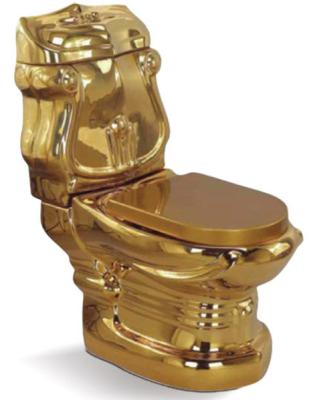 China One-Piece Structure And Gold Installation Double-Flow Floor Type Toilet for sale