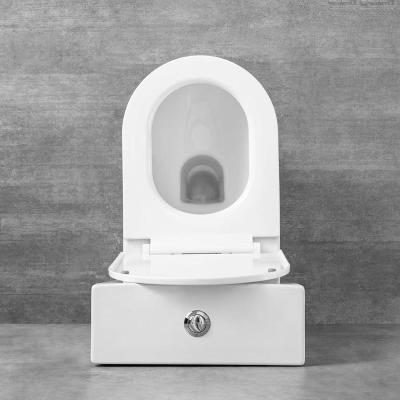 China Concealed Tank Watermark Certification P-trap 180mm Tow Piece Double Flush Toilet for sale