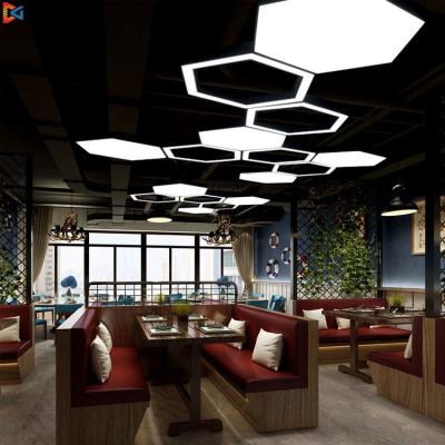 China 85lm/W Modern Led Pendant Lamps Decoration Aluminum Housing Hanging Home Chandelier Suspended LED Light Linear Hexagon Pendant Light for sale