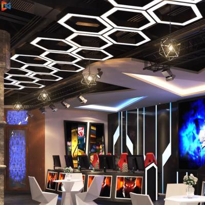 China hot sale 85lm/W linear led light modern home decoration hexagon pendant lamp aluminum housing hanging lights pendant chandelier for sale