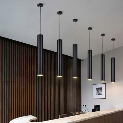 China Modern Minimalist Modern Kitchen Ceiling Long Chandeliers 5w 7w 10w 15w Cylindrical Hanging Lamp Cafe Chandelier Led Pendent Light for sale