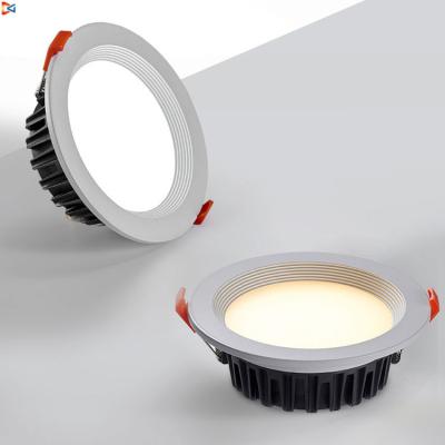 China 100LM/W COB Ceiling Spot Lighting Adjustable White 25 Color Led Downlight With Gold Reflector CCT Dimmable Switching Led Recessed Downlight for sale