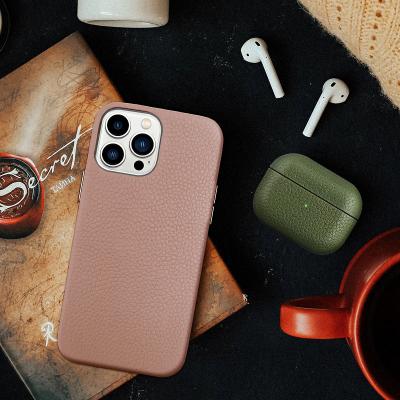 China Latest Shockproof Popular Women Fashion Pebbled Grain Leather Phone Case For iPhone 13 Pro for sale