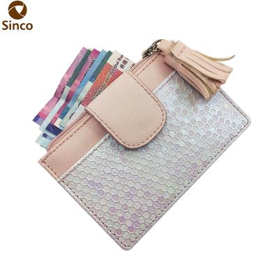 China Fashion Women Credit Card Bag Bag Real Leather Wallet Waterproof ID Card Holder with RFID Blocking for sale