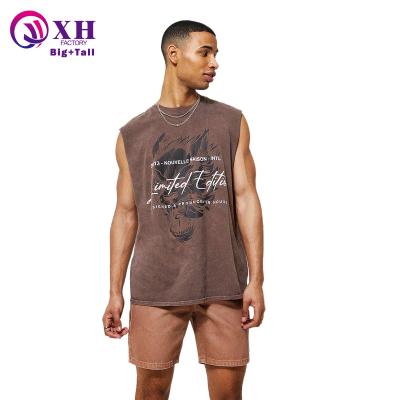 China Wholesale Viable High Quality Big And Tall Man Casual Oversized Custom Back Print Tank Tops Men Fishing Plus Size Man Vest for sale