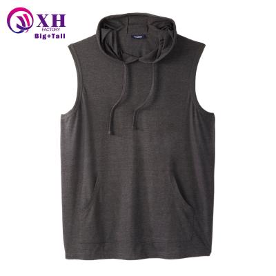 China Wholesale Viable Active Breathable Casual Pullover Vest Cotton Hooded 100% Cotton Tank Top Men Fishing Sportswear Plus Size Man Vest for sale