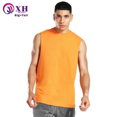 China Viable Wholesale Oversized Extended Neck Tank Tops Big And Tall Ribbed Original Man Fishing Plus Size Man Vest for sale