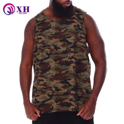 China High Quality Large Large Gym Viable Breathable Camouflage Printed Tank Top Men Fishing Running Basketball Plus Size Man Tank Top for sale