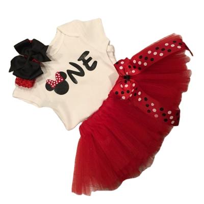 China Sale Fashion Design Summer Princess Outfit Cartoon Mini Mouse Baby Girl Tutu Anti-static Top Dress for sale