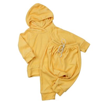 China Wholesale Sweet Autumn New Styles Baby Clothing Sets Toweling Cotton Sports Two Piece Outfits for sale