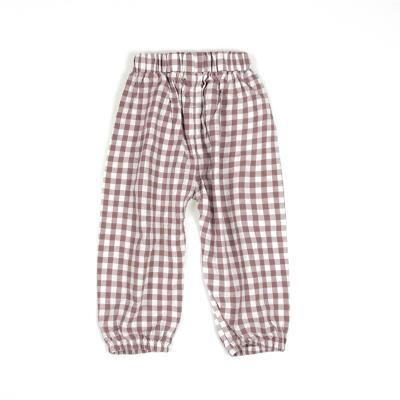 China Anti-pilling baby boy unisex clothes new design kids pants boys teen boys using plaid kids pants for sale