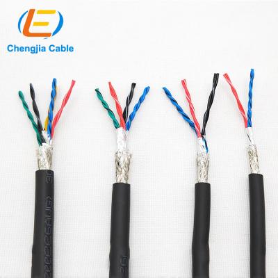 China Double Pairs Heating TPU Sheath Twist Shielded PUR Cable Drag Anchor Chain Ultra Flexible Strip Twisted Pairs Multi Shielded Signal Cable for sale