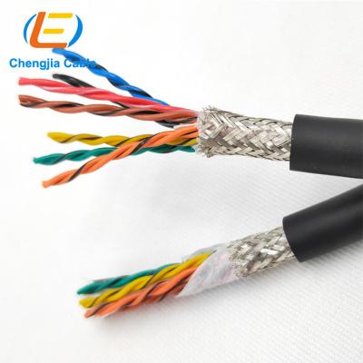 China HFLEX-HXYP502 TPU Double Sheath Pair Heating Twist Shielded Ultra Flexible Cable 8 Cores PUR Sheathed Shielded Robotic Power Cable for sale