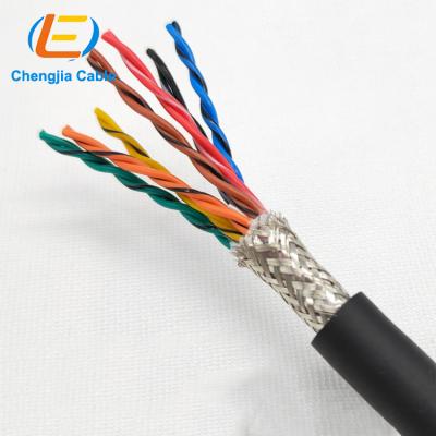 China Super Flexible Heated PUR Insulated Drag Copper Wire Shielded Anchor Chain Multi Twisted Pair Shielded Signal Cable for sale